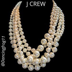 J Crew Faux Pearl Necklace & Matching Bracelet Set